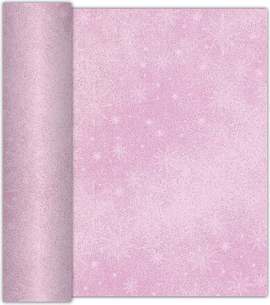 Tischläufer stoffähnlich 40cm x 6m Rolle mit Sternen Rosa