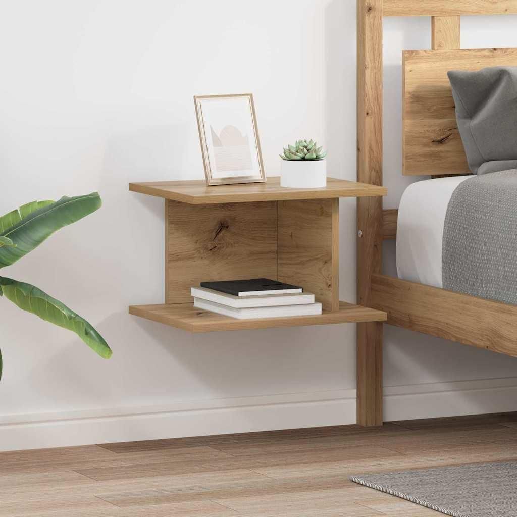 "Schlussverkauf" Nachttisch, 2er Set, Beistelltisch, Artisan-Eiche 40x30x25 cm Holzwerkstoff C8981