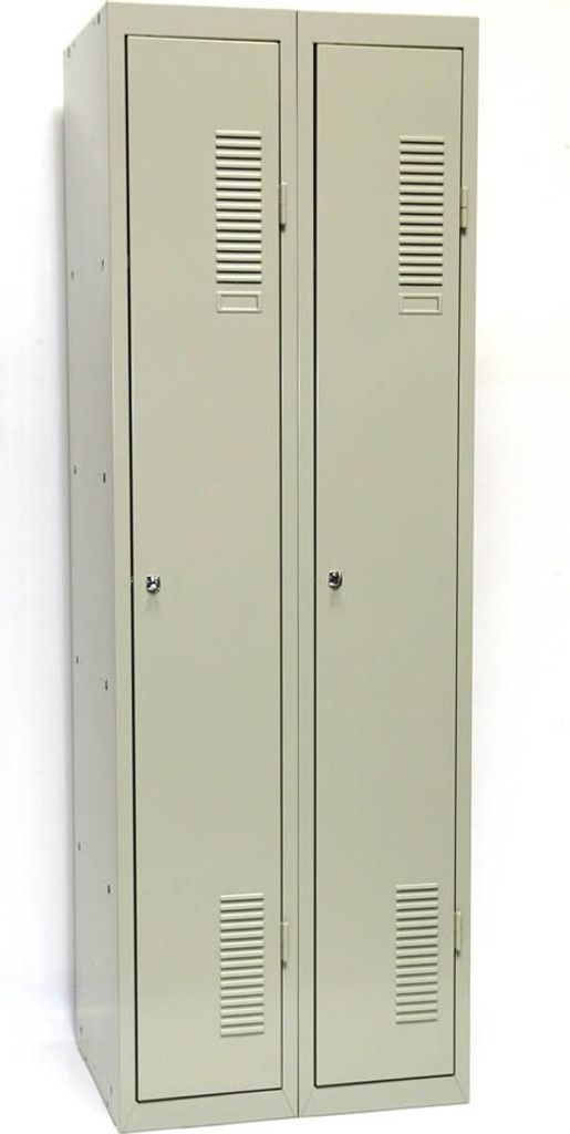 SZ Metall Spind lichtgrau 50324, 2 Schließfächer 60,0 x 50,0 x 180,0 cm