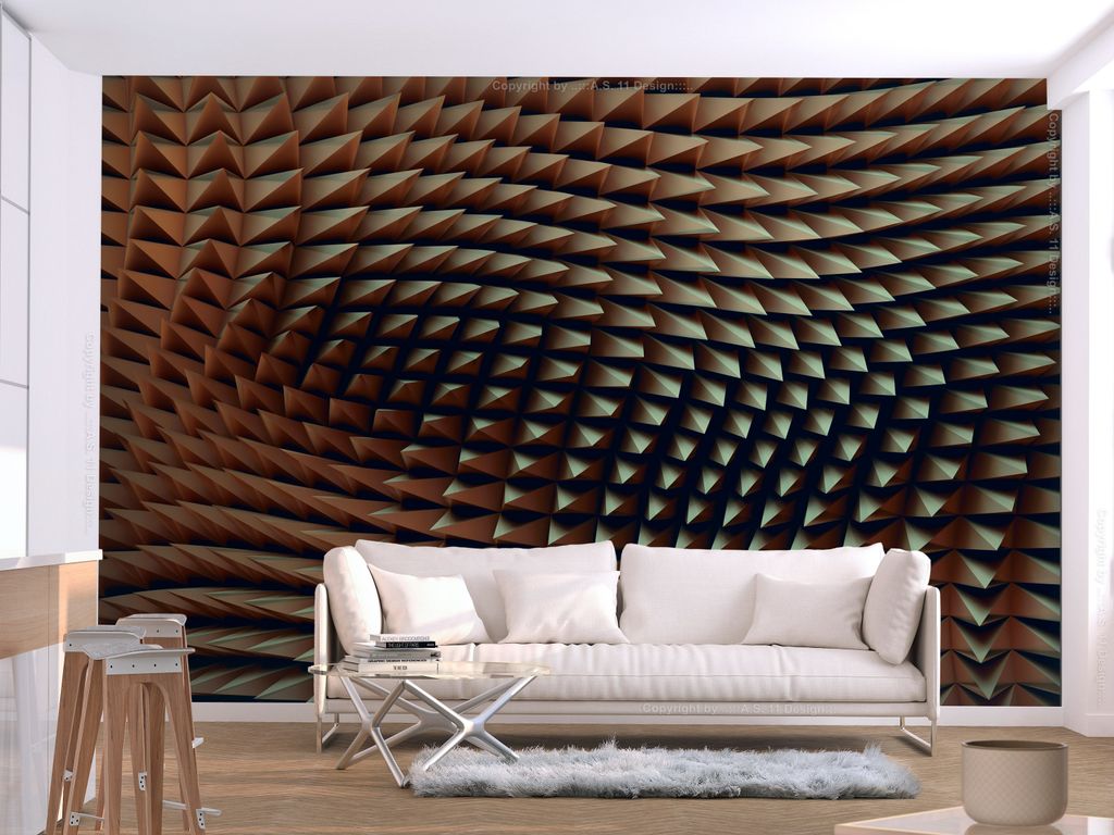 Vlies Fototapete Abstrakt 350x256 cm Vlies Tapeten Wandtapete XXL Optische 3D geometrisch optische Täuschung f-A-0894-a-a
