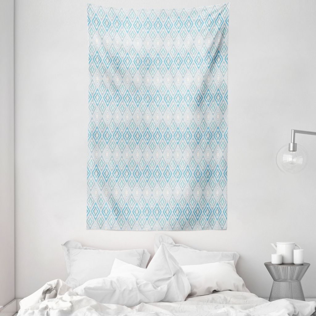 ABAKUHAUS Ikat Wandteppich und Tagesdecke, Aztec Kultur Motive aus Weiches Mikrofaser Stoff Waschbar ohne Verblassen Digitaldruck, 140 x 230 cm, Bl...