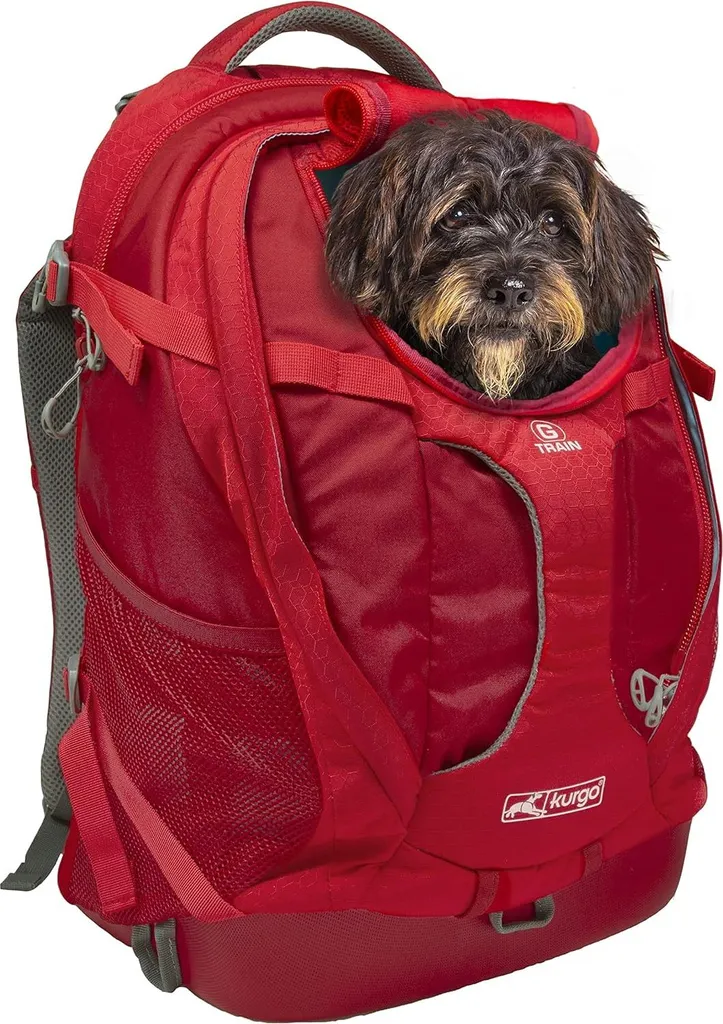 Sac à dos randonnée pour chien G-Train rouge imperméable charge 11kg