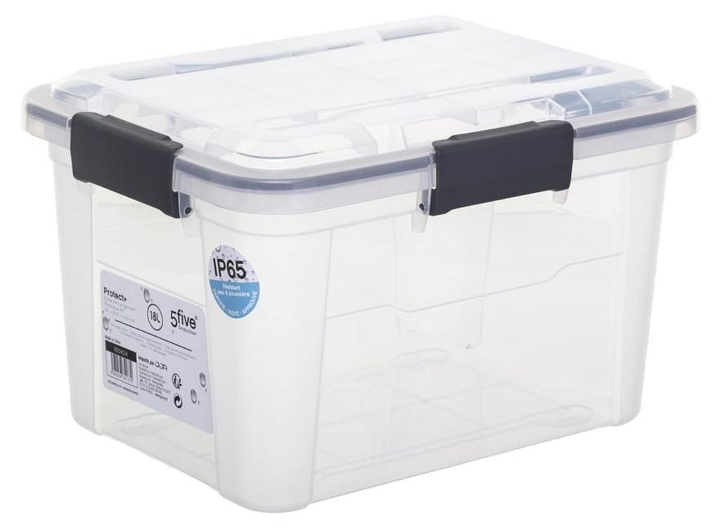 Cassetta di plastica con coperchio PROTECT, 18 L Immagine del prodotto 