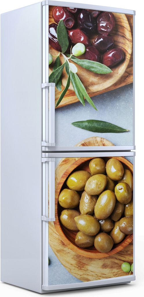 Kühlschrankdekoration 60x180 cm Aufkleber auf dem Kühlschrank - Oliven Motive