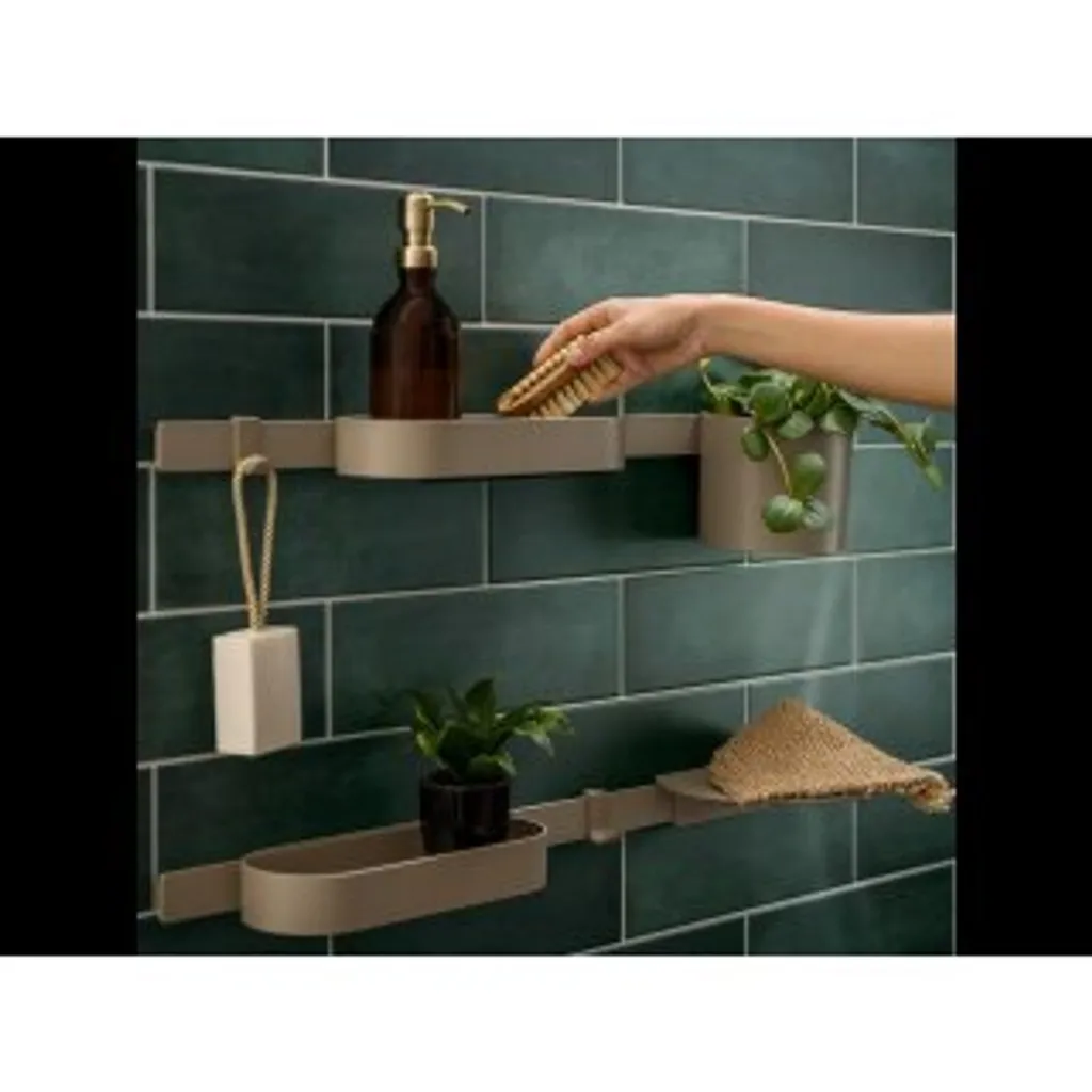 Rangement Salle de Bain Sans Percer Hansgrohe WallStoris Sable 20cm