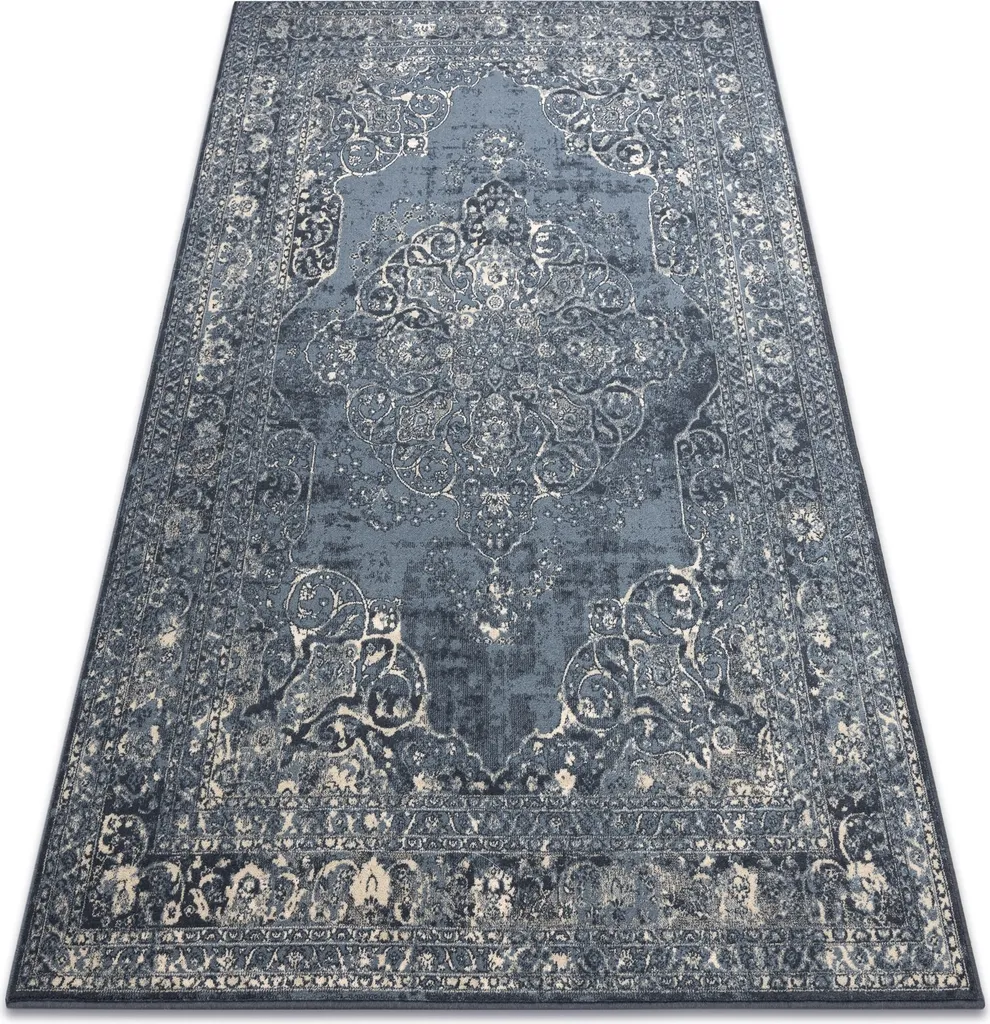 Tapis en laine NAIN Rosette vintage 7599/50911 bleu et beige 160x230 cm