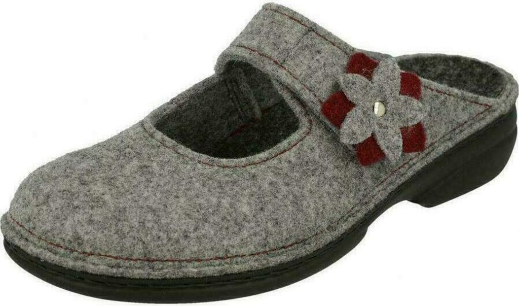 Finn Comfort, Arlberg, Damen, Hausschuh, Lightgrey/Cassis, Produktbild 
