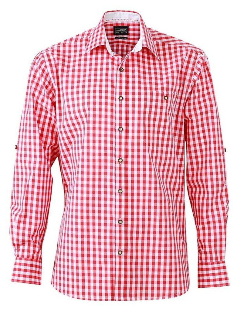 James and Nicholson - "Traditional" Hemd für Herren LT2594 (XL) (Rot/Weiß)