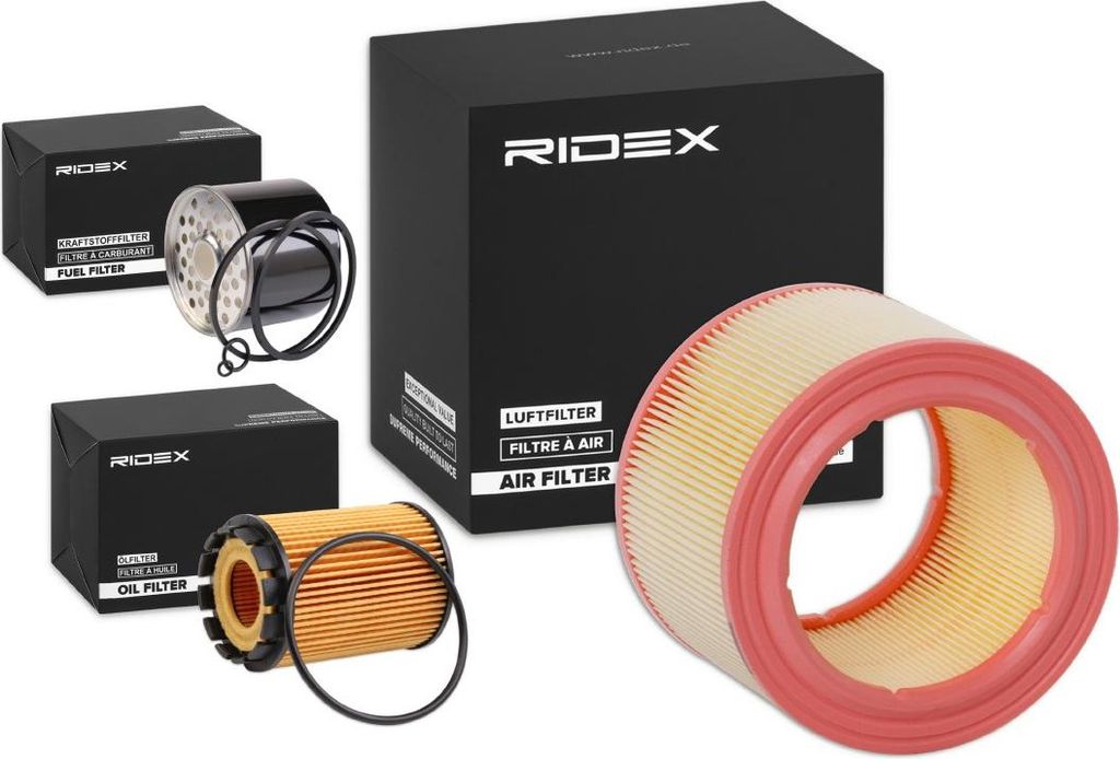 RIDEX Filterset Inspektionspaket Filtersatz passend für PEUGEOT 305 II (581M) 305 II Break (581E) für CITROËN C15 (VD-) für LADA Niva (2121, 2131)