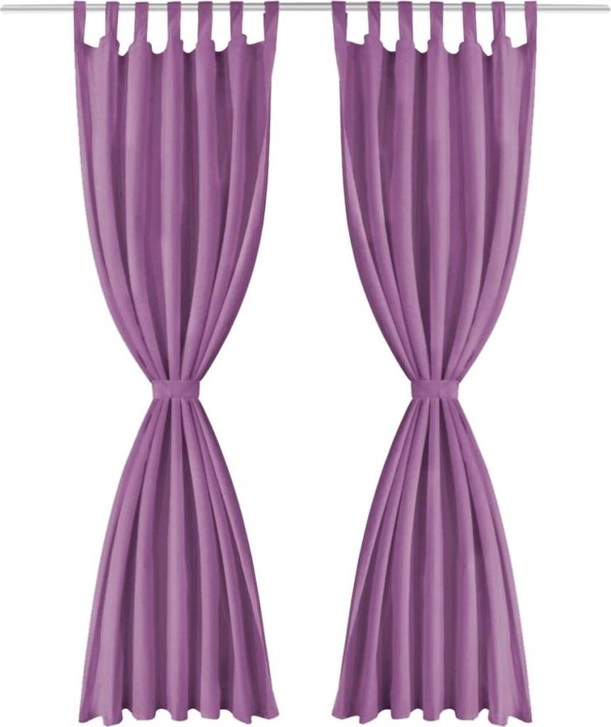 vidaXL Vorhänge Mikro-Satin 2 Stk. mit Schlaufen 140×225 cm Lila