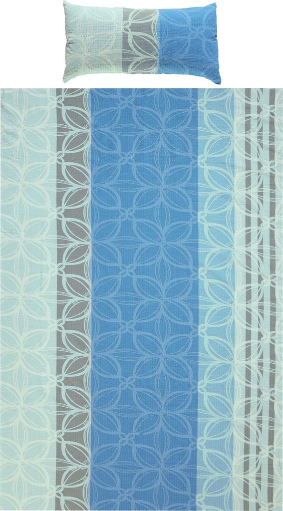 Erwin Müller Bettwäsche blau-grau 1x 155x220 cm + 1x 40x80 cm