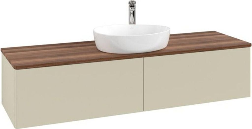 V&B Waschtischunterschrank ohne Frontstruktur -Beleuchtung Antao 160x50cm, HL, WBP w. wal, si Gr m Lac