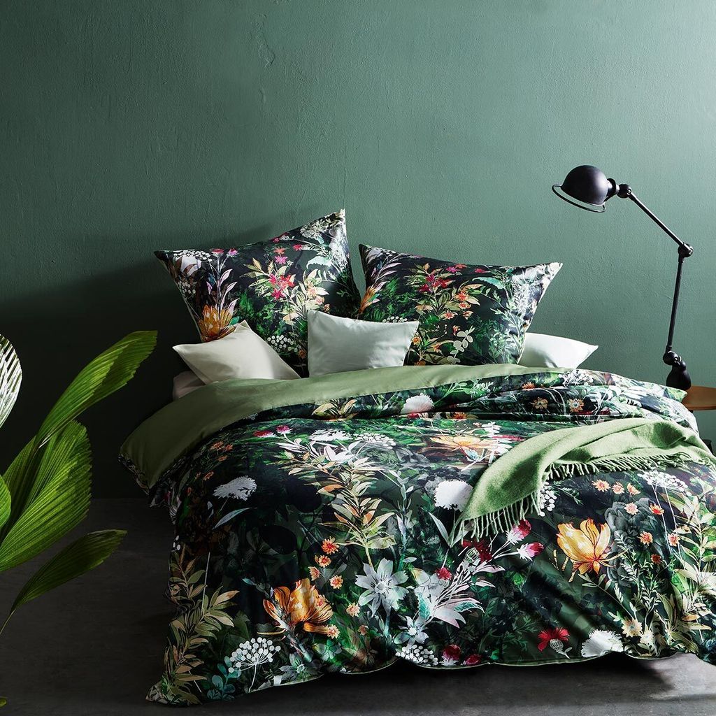 Traumschlaf Mako-Satin Bettwäsche Bed Art S Coffs eukalyptus 135x200 cm + 80x80 cm