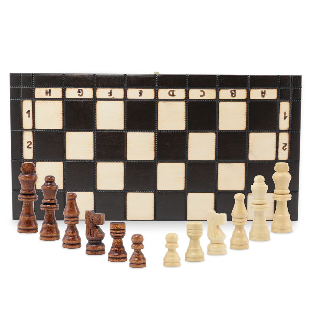 Schach edles Schachspiel Damespiel aus Holz Schachbrett Handarbeit 35x35 