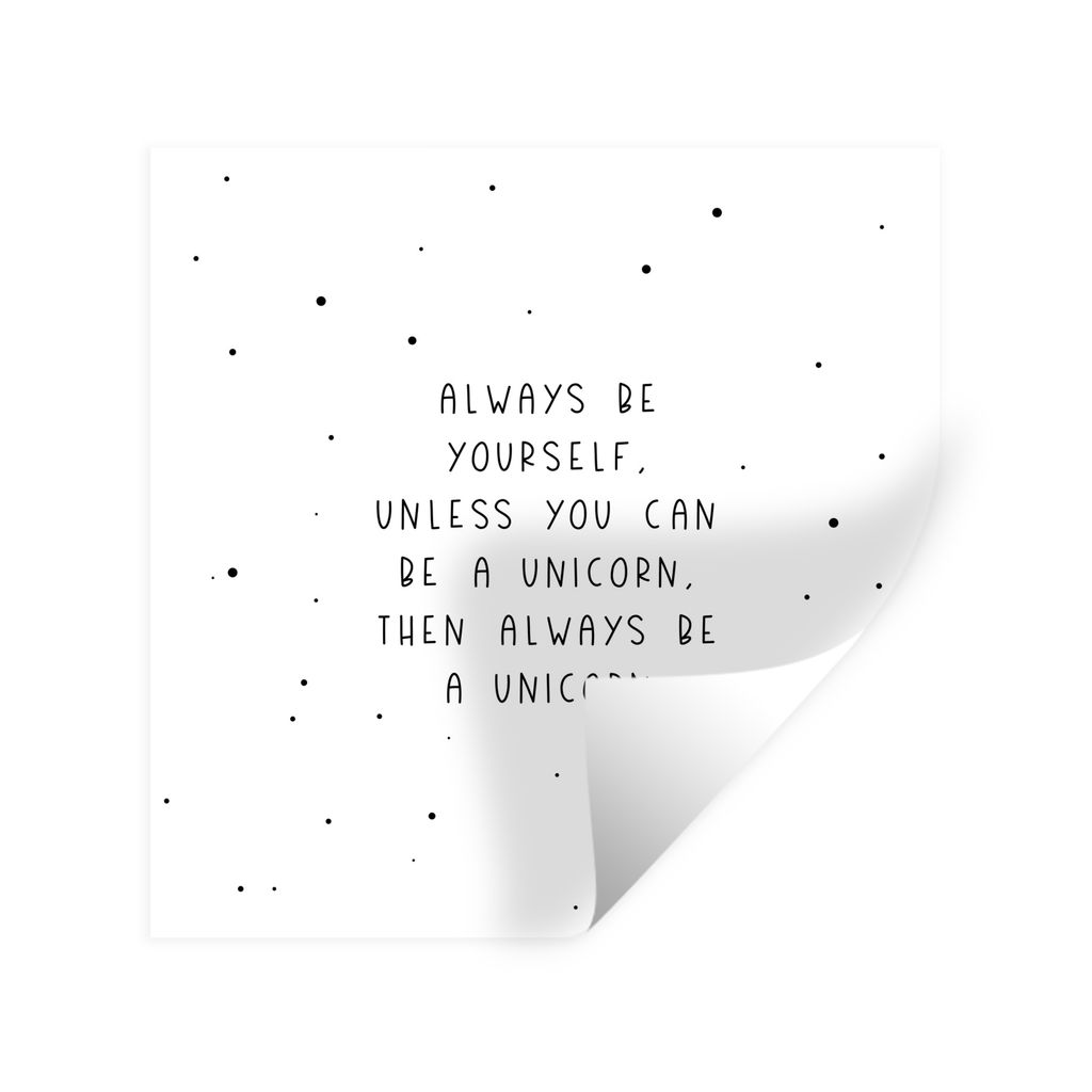MuchoWow Wandtattoo Wandsticker Wandaufkleber Sprichwörter - Sei immer du selbst - Einhorn - Zitate - Mädchen 30x30 cm Selbstklebend und Reposi...