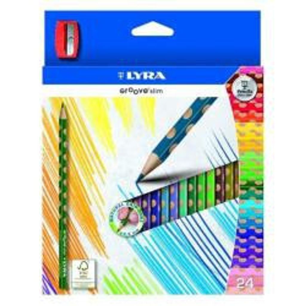 Lyra Groove dünne Buntstifte, L: 18 cm, Mine 3,3 mm, farbig Produktbild 