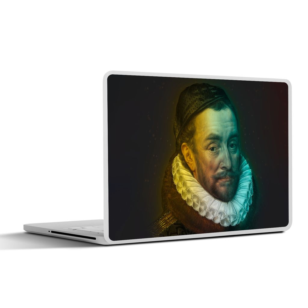 MuchoWow Laptop Aufkleber Sticker Cover Wilhelm von Oranien - Adriaen Thomasz - Farben 32.5x23.5 cm - Sticker für Laptop - Selbstklebend