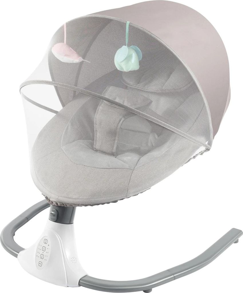 Elektrische Babyschaukel - Babywippe - Fernbedienung - 4 Geschwindigkeiten - Automatisches Schaukeln - Beruhigende Musik - 0–18 Monate - Bis 20 k...
