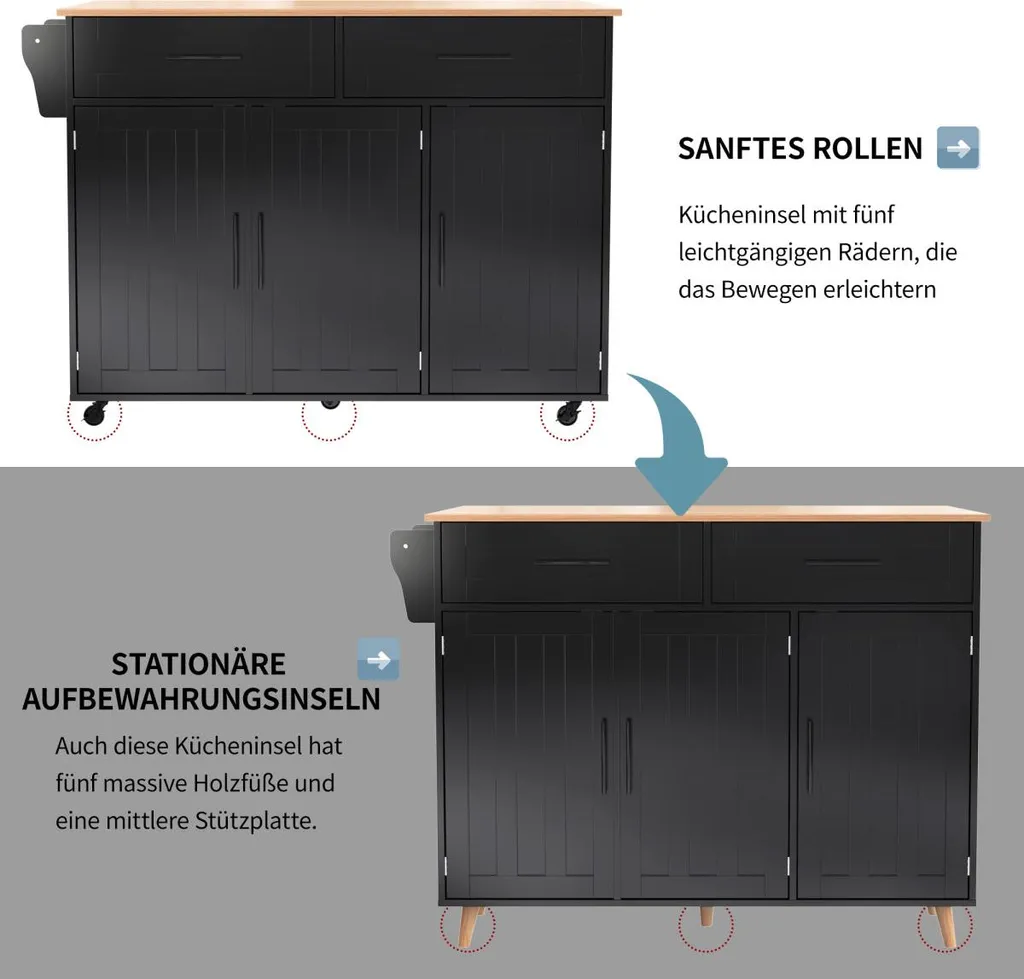 Table à manger d'appoint noire avec rangements pour petits espaces - 5