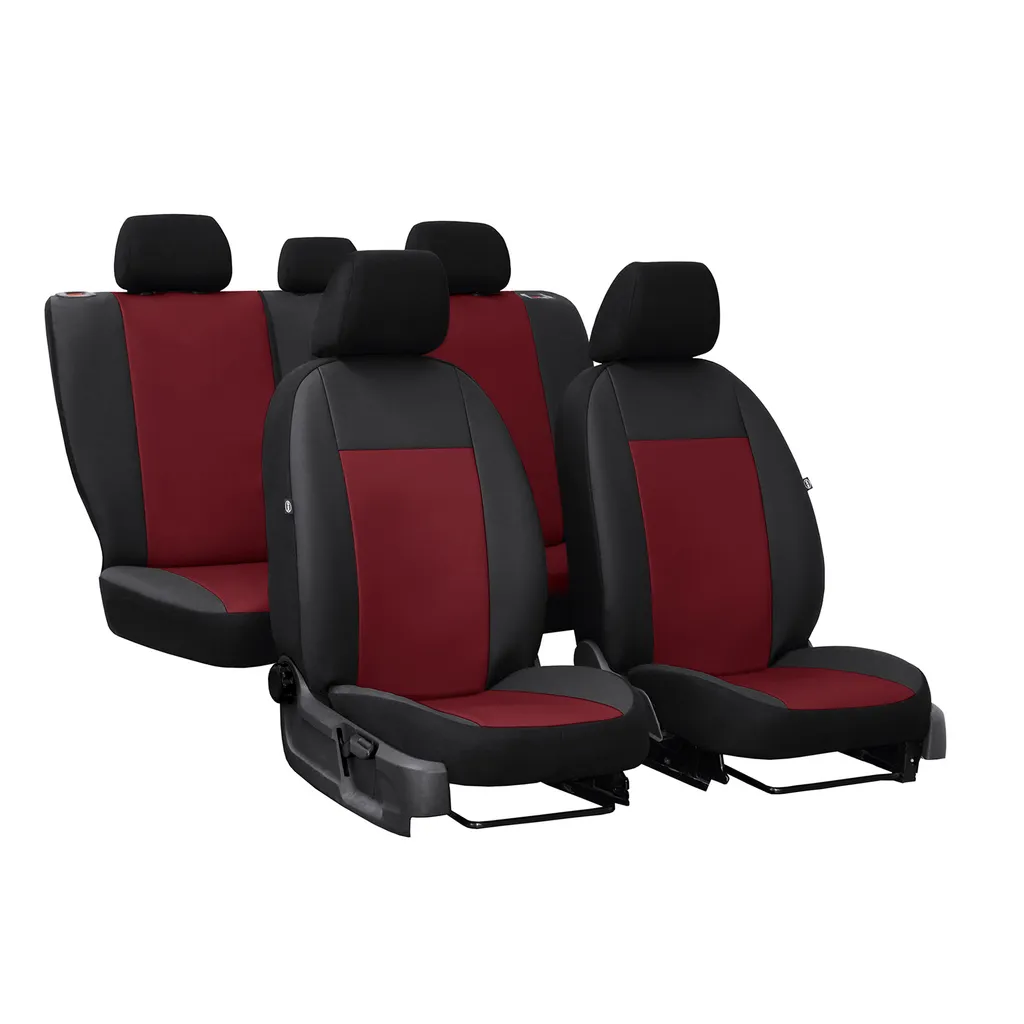 Set 3 Coprisedili Saferide Universali Similcuoio Rosso Scuro | Auto Top