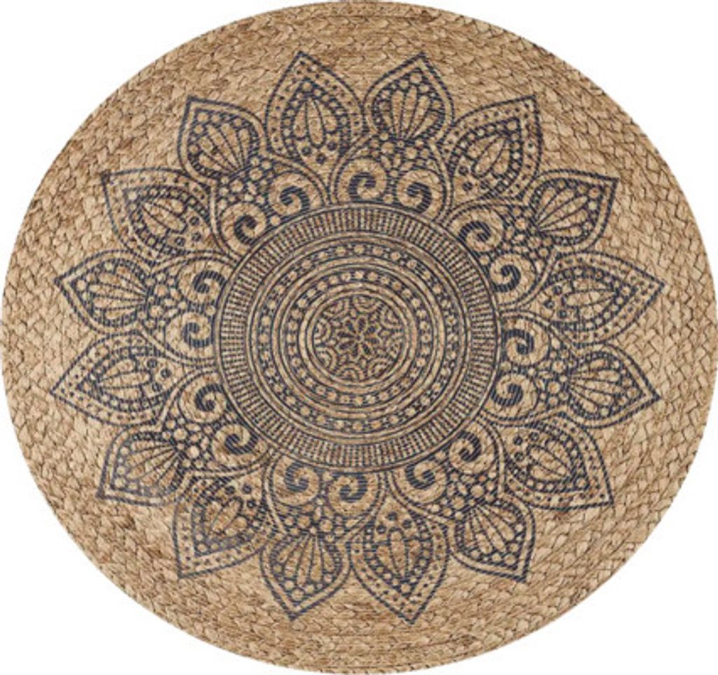 MD Entree Universal | Teppichläufer - Wohnzimmerteppich - Eingangsmatte,Größe:Ø 100 cm;Motiv:mandala natural