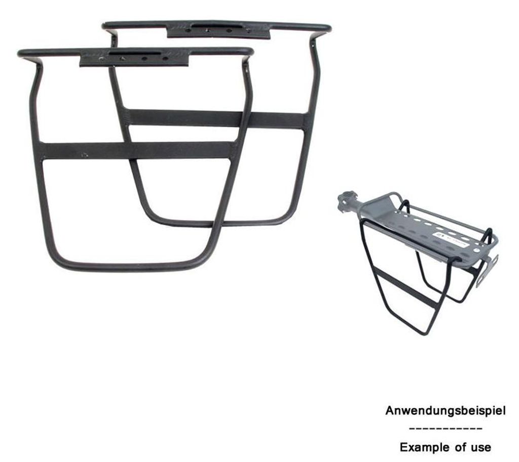 AUTHOR Fahrrad Packtaschenhalter ACR-S149 für Gepäckträger Aluminuim schwarz