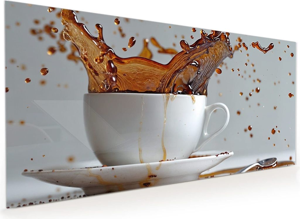 Küchenrückwand Spritzschutz Glas mit Motiv Kaffeeexplosion 40 x 40 cm