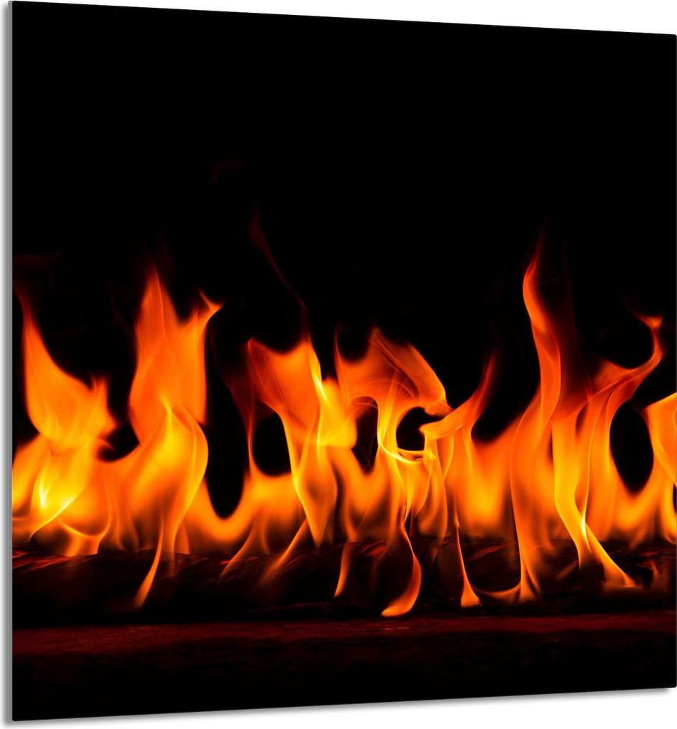 GLASPLATTE FÜR KÜCHE 60x65 Feuer