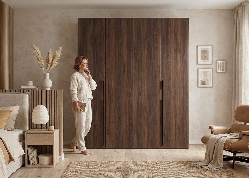 AX LIVING Armoire Omodeo, largeur 200 cm – Finition noyer Image du produit 