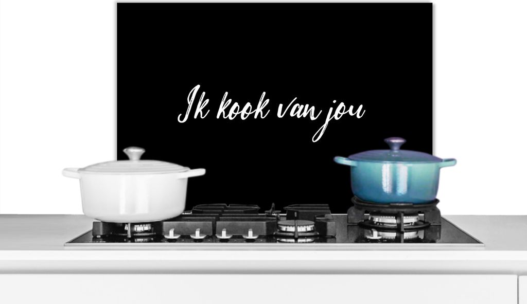 KitchenYeah Spritzschutz Küche - Küchenrückwand - Wandschutz für Herd und Spüle - Zitate - Sprichwörter - Ich koche von dir - Liebe - Part...