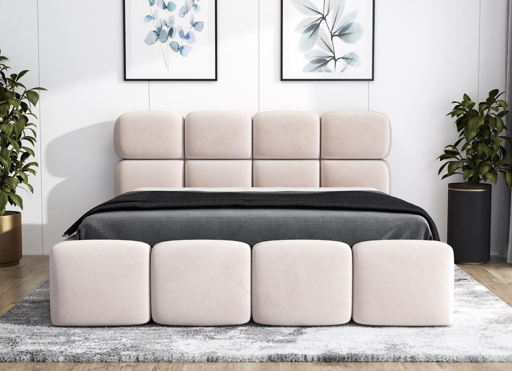 Polsterbett MONAKO 160 x 200  plus Matratze und Bettkasten. Produktbild 