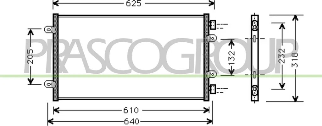 Réparer la Clim : Condenseur de climatisation Fiat Punto PRASCO 46524503