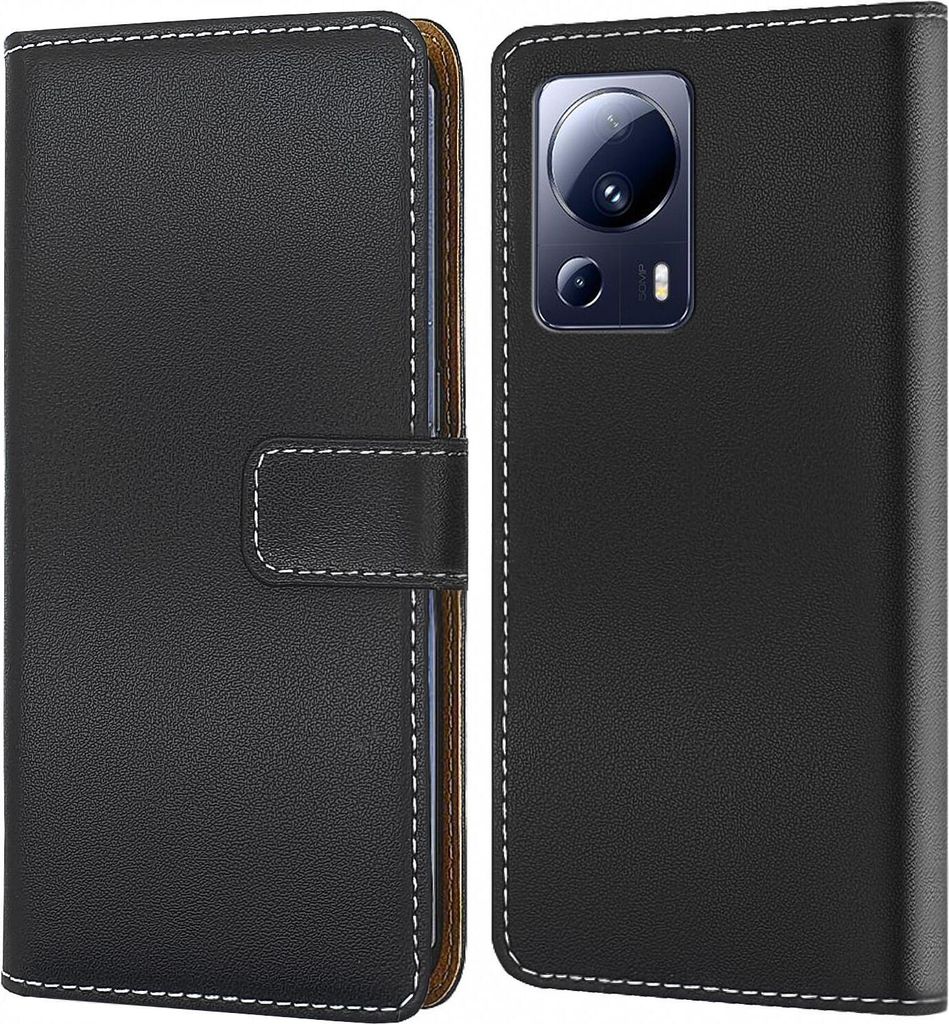 Handy Tasche für Xiaomi 13 Lite Schutzhülle Bookstyle Etui Klapphülle Wallet Flip Cover Case Schwarz