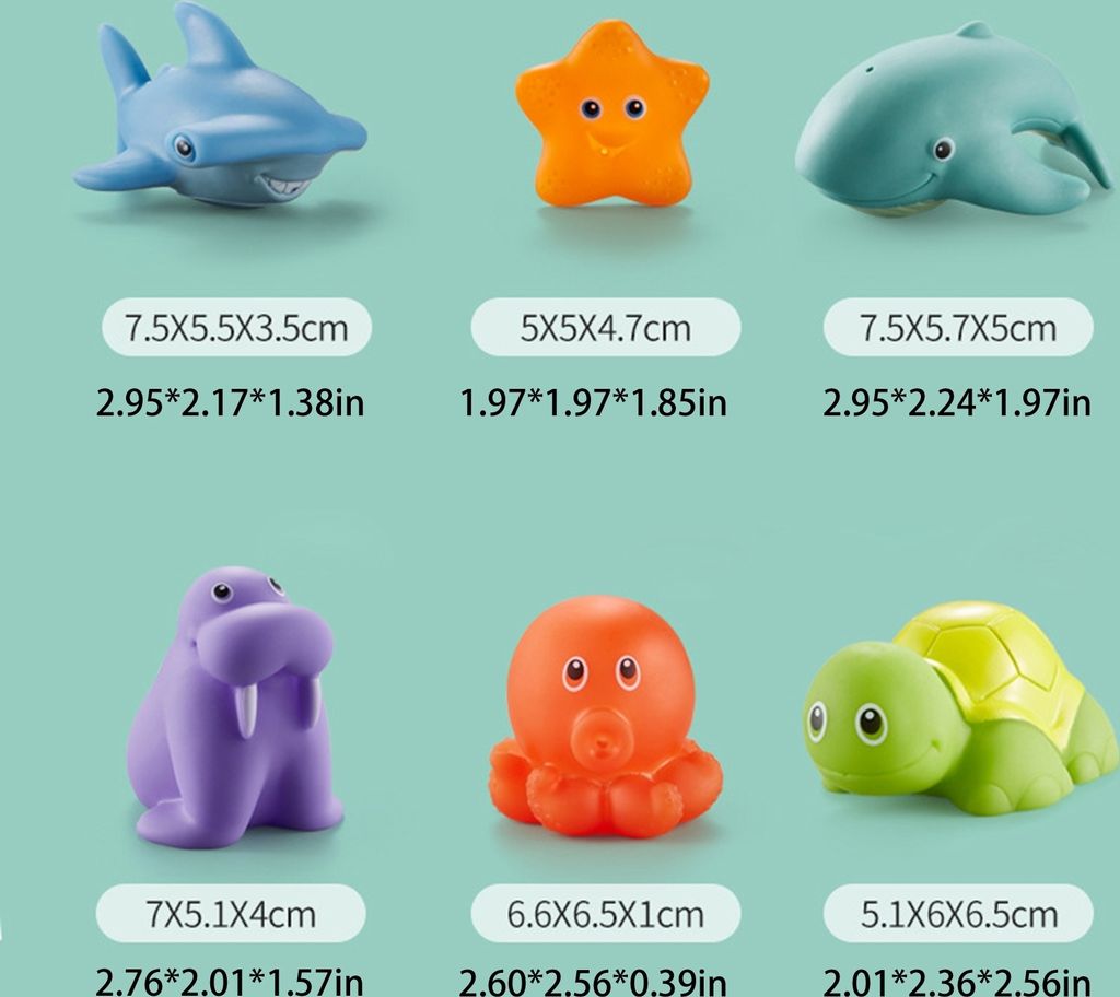 7 Stück Baby Badespielzeug mit Fischernetz Set, Produktbild 4
