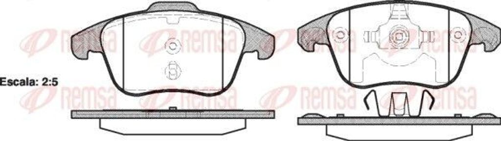 REMSA Bremsbeläge Satz Vorne Bremsklötze passend für PEUGEOT 5008 (0U, 0E) 1249.00