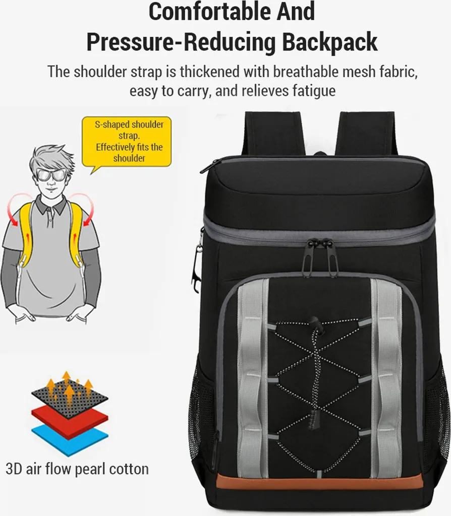 Glacière de camping souple type sac à dos isolant avec double paroi - 5