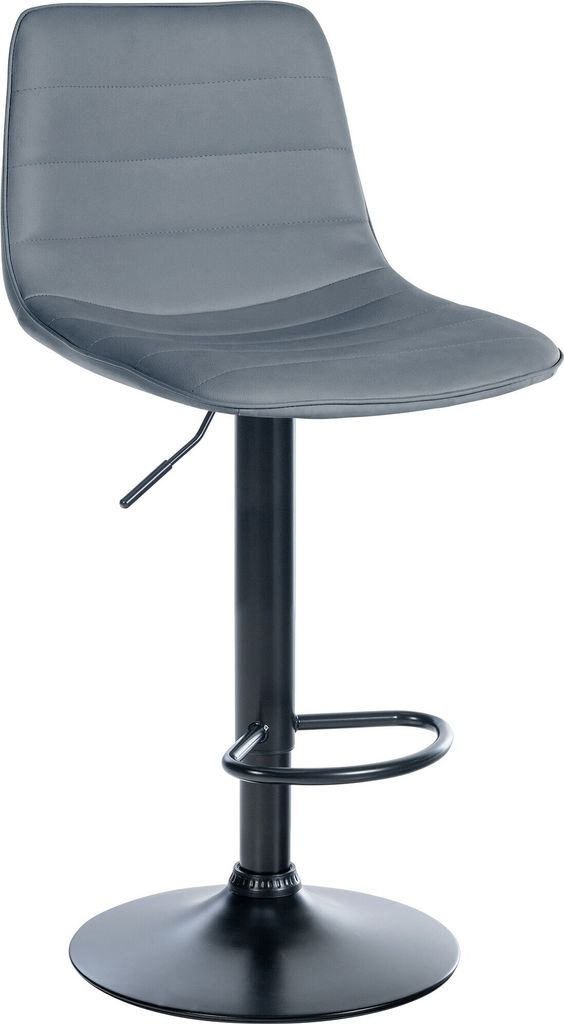 CLP Barhocker Lex Kunstleder Farbe grau Gestell Farbe schwarz