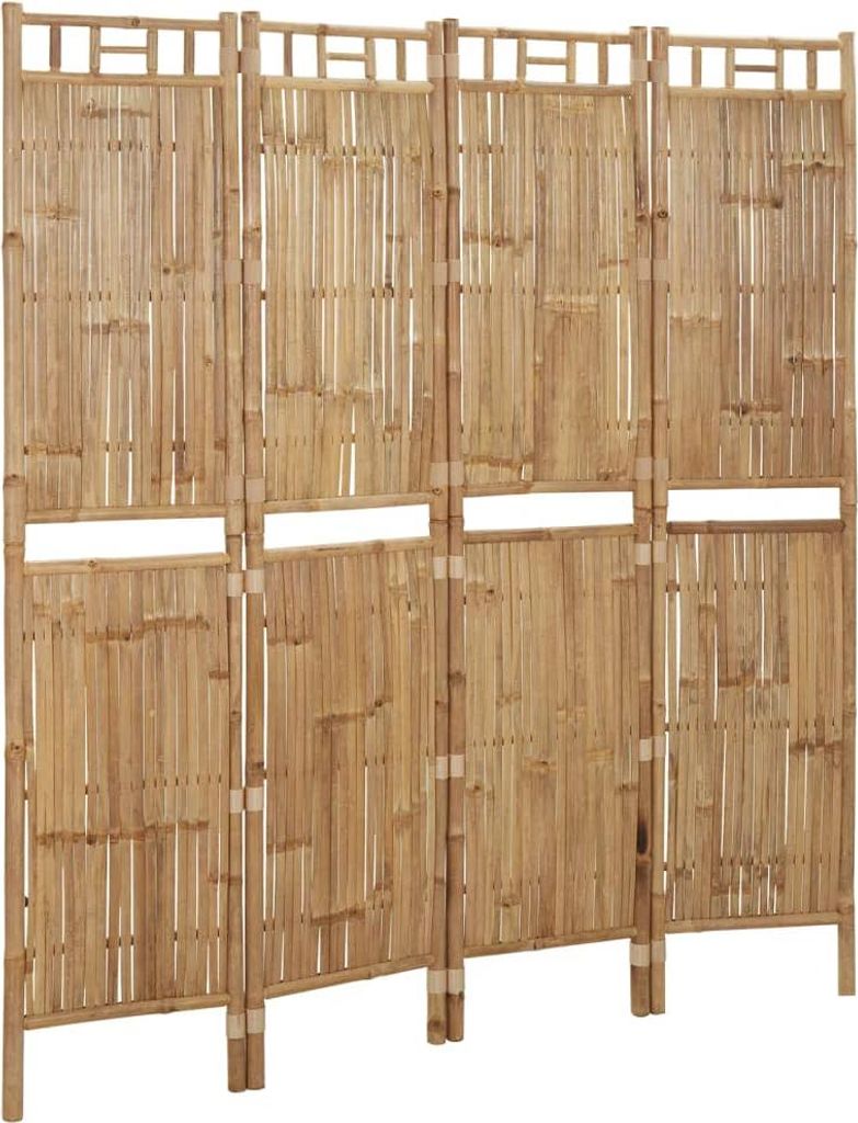 vidaXL 4-tlg. Raumteiler Bambus 160x180 cm Produktbild 