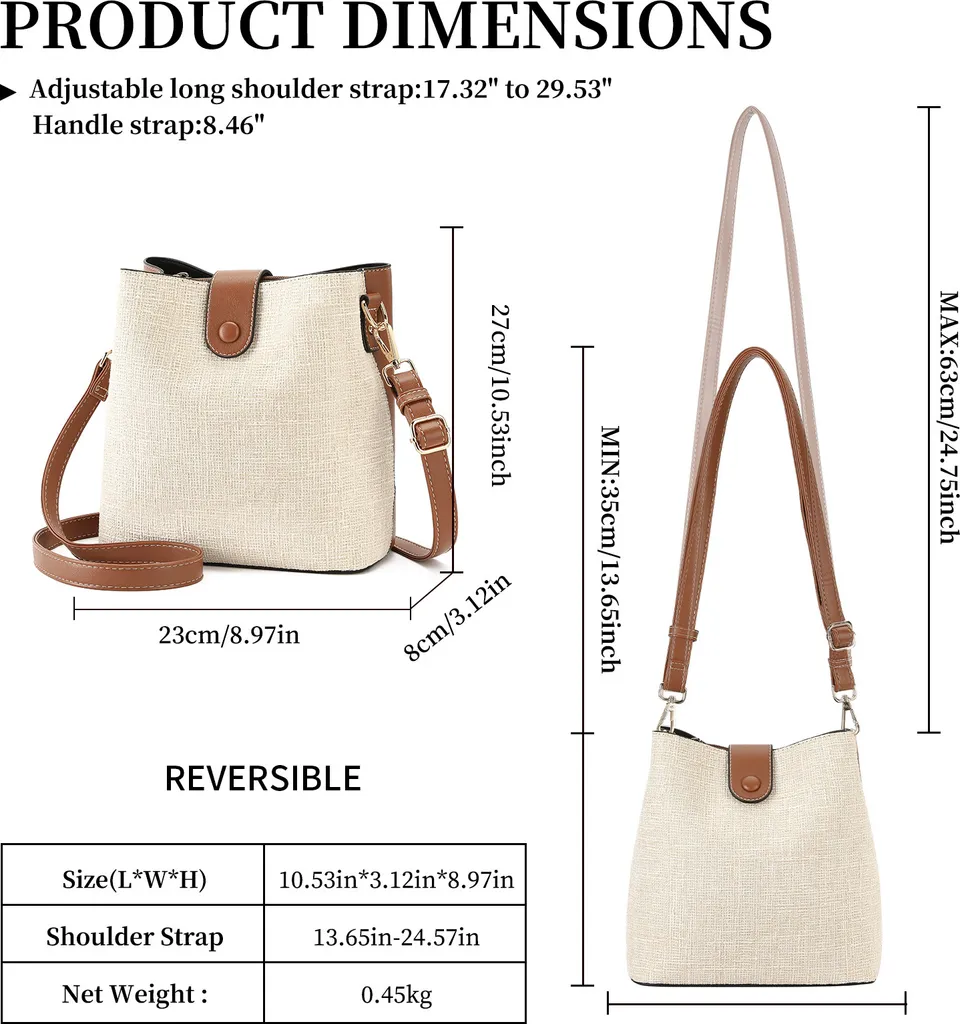 Sac à main tendance blanc INF, cuir polyuréthane souple et durable