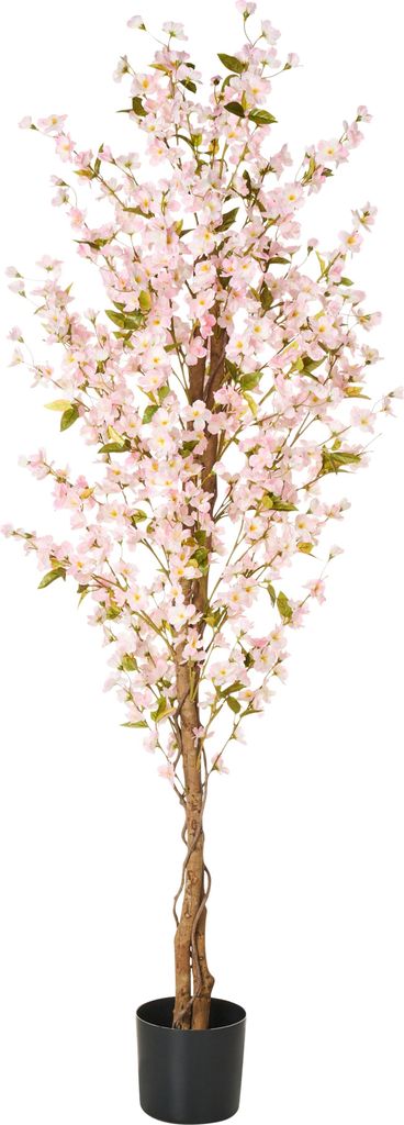 BELIANI Kunstpflanze Zimmerpalme Grün im Schwarzen Blumentopf aus Kunststoff 185 cm Dekoration Wohnzimmer Indoor