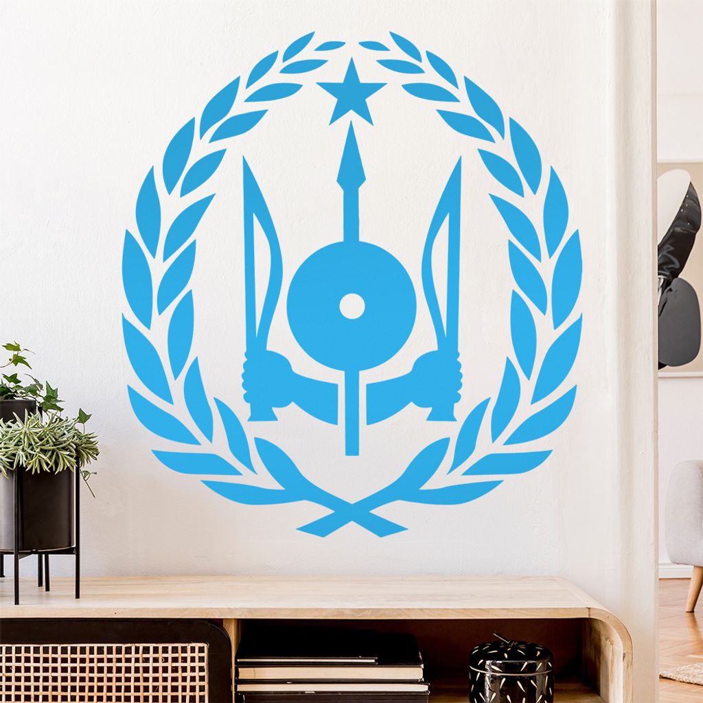 Dschibuti Wappen Wandtattoo Wandaufkleber Wall Sticker - Dekoration, Küche, Wohnzimmer, Schlafzimmer, Badezimmer
