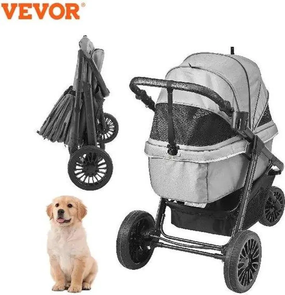 Poussette pliable pour chien Wassertochter - Chariot gris charge 34kg