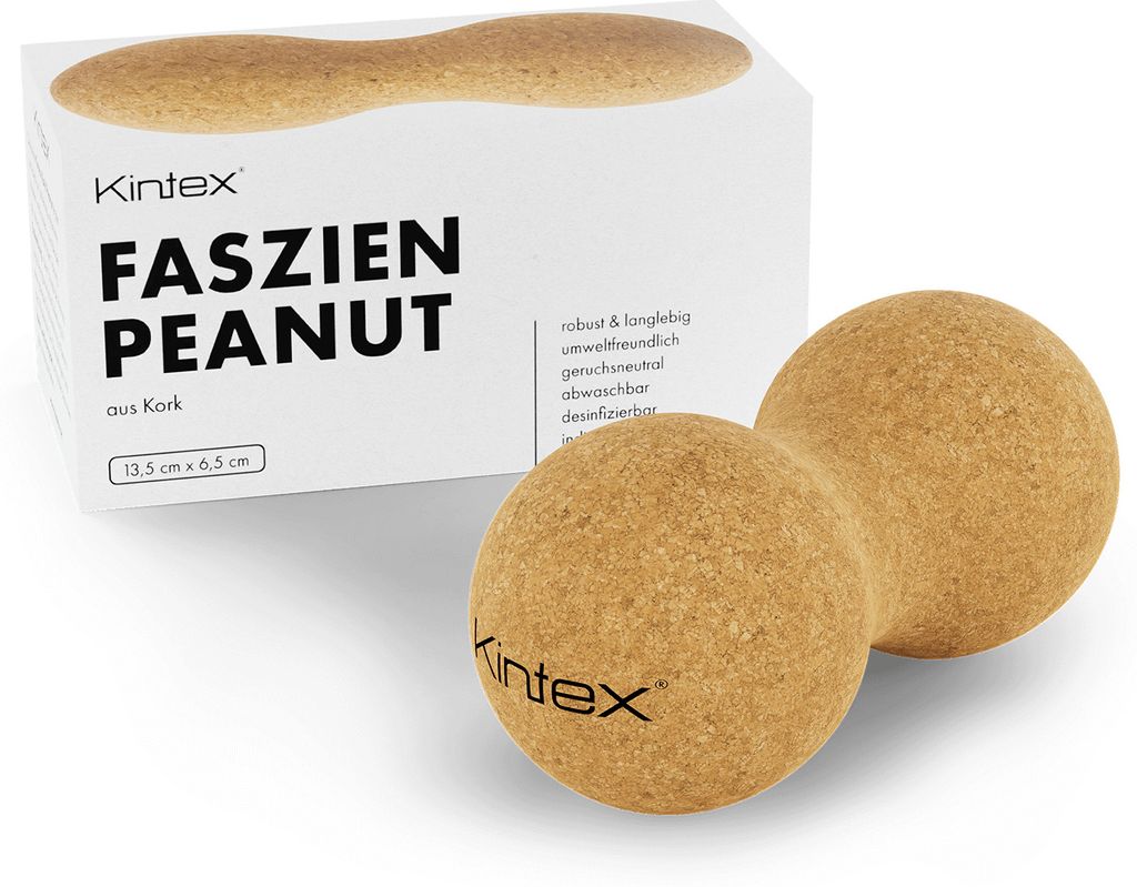 Kintex Kork Faszien-Peanut, 13,5 cm x 6,5 cm, Faszienrolle Produktbild 