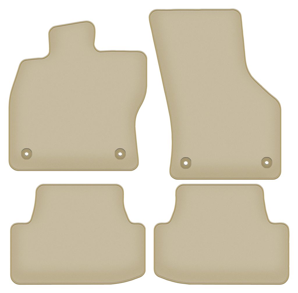Velours-Fußmatten PREMIUM beige passend für Seat Arona (2017-, Crossover) – mit Befestigungen – passgenau