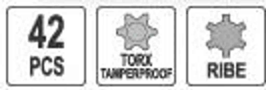 Yato YT-0420 Set Inserti Professionali S2 - Torx TR e Ribe 42 Elementi - 3