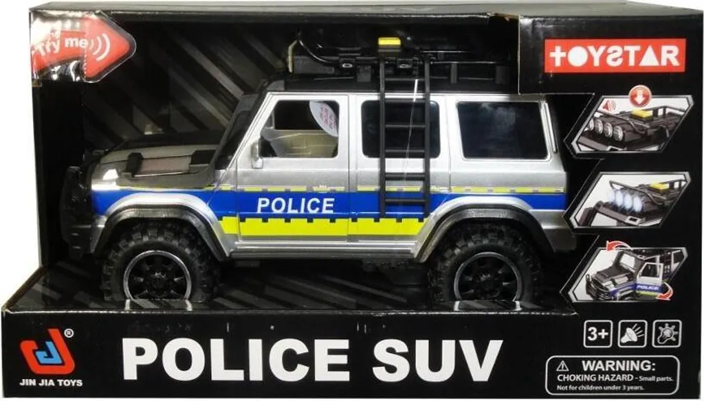 Véhicule de police tout-terrain pour jouer dans le jardin et salon