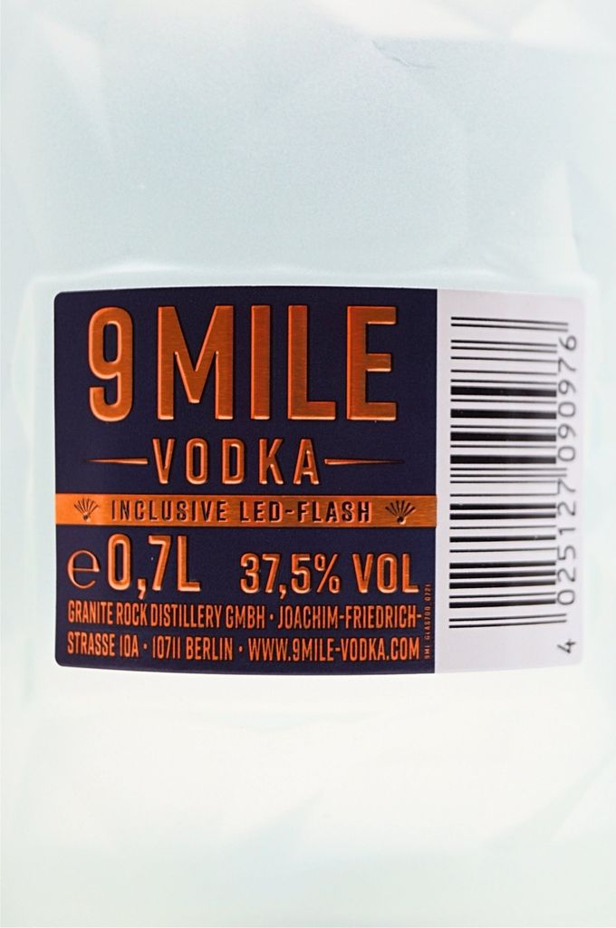 9 Mile Vodka mit LED Beleuchtung | 37,5 % vol | 0,7l Produktbild 11