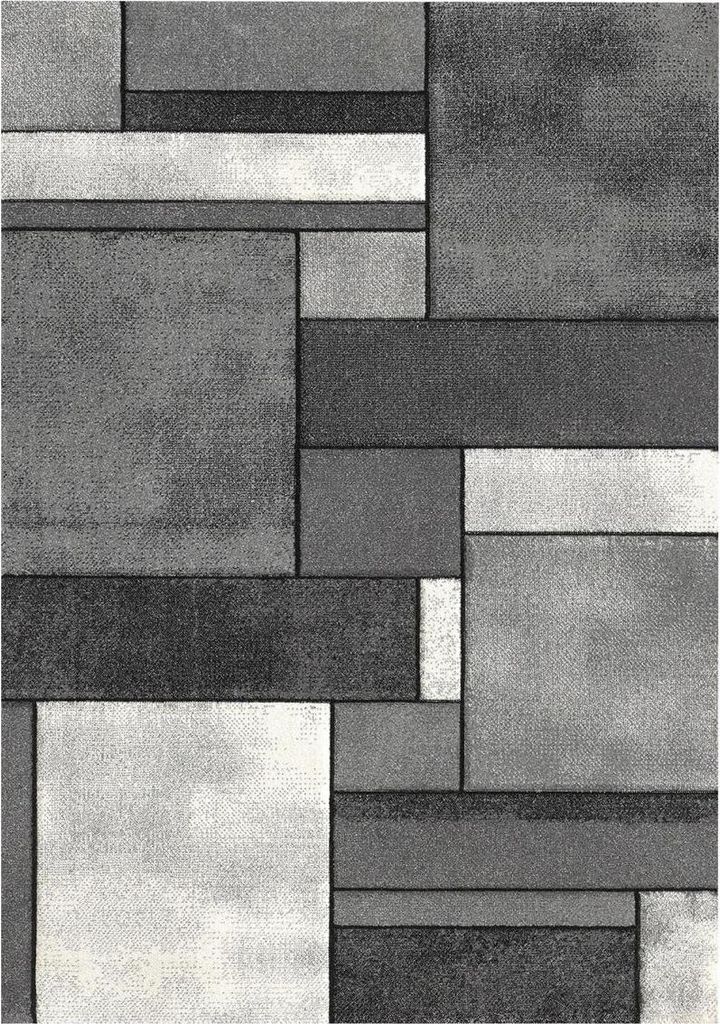 Gewebter Wohn- und Schlafzimmerteppich GEOME mit geometrischem Muster