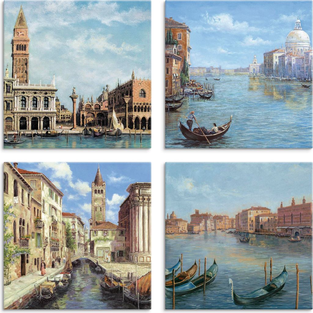 ARTland Leinwandbilder Set, 4tlg. Venedig Größe: 30x30 cm
