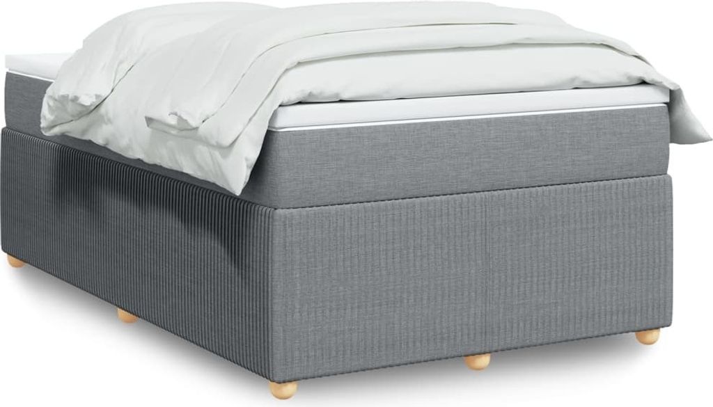 Boxspringbett mit Matratze Hellgrau 120x200 cm Stoff, Klassische Betten 2024 Neu DesignMöbel